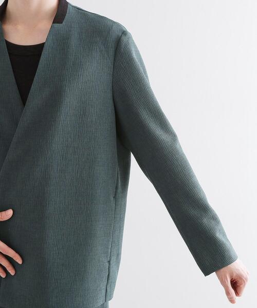 tk.TAKEO KIKUCHI（ティーケータケオキクチ）の「【セットアップ対応】テッククレープノーカラージャケット（ノーカラージャケット・メンズ・ブルー/ブラック・04/03/02/01）」の17枚目の写真