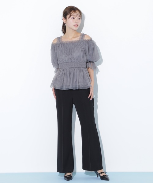 【新品】JILL by JILL STUART チュールシャーリングブラウス セール】◇チュールシャーリングブラウス（シャツ/ブラウス
