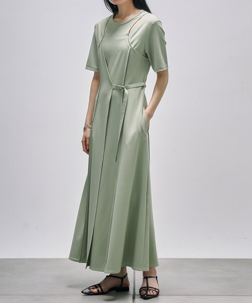 セール】ラップレイヤーカットワンピース｜細見え/ウォッシャブル