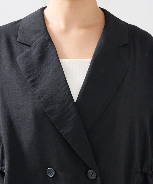 un dix cors(アンディコール)の「リネンライクドロストジレ(ベスト・レディース・モカ/ブラック・FREE)」の4枚目の写真