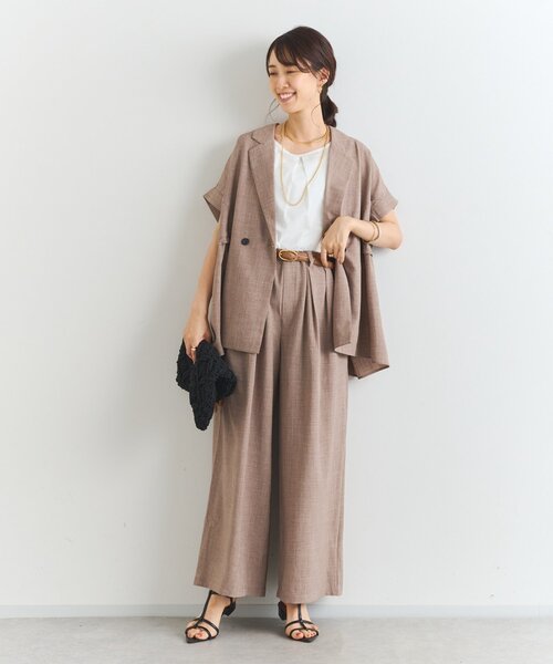 un dix cors(アンディコール)の「リネンライクドロストジレ(ベスト・レディース・モカ/ブラック・FREE)」の20枚目の写真