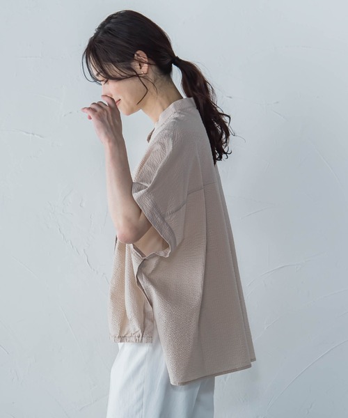 LAUTREAMONT(ロートレアモン)の「【WEB限定】バンドカラーブラウス≪手洗い可能≫(シャツ/ブラウス・レディース・ブラック/ホワイト/ベージュ・9号)」の3枚目の写真