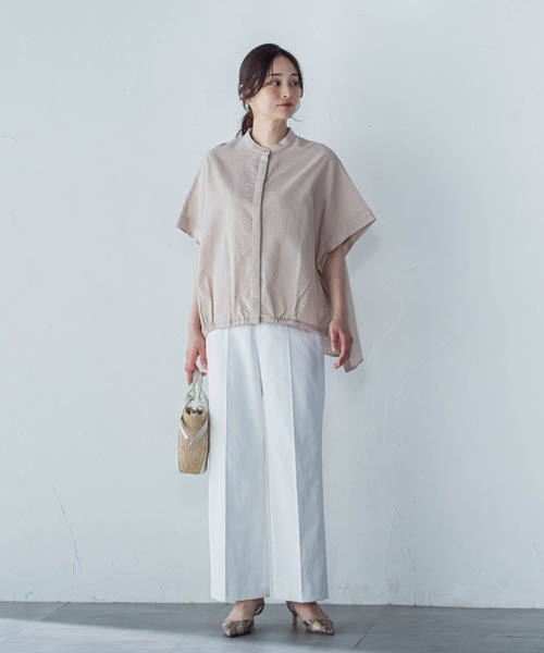 LAUTREAMONT(ロートレアモン)の「【WEB限定】バンドカラーブラウス≪手洗い可能≫(シャツ/ブラウス・レディース・ブラック/ホワイト/ベージュ・9号)」の12枚目の写真