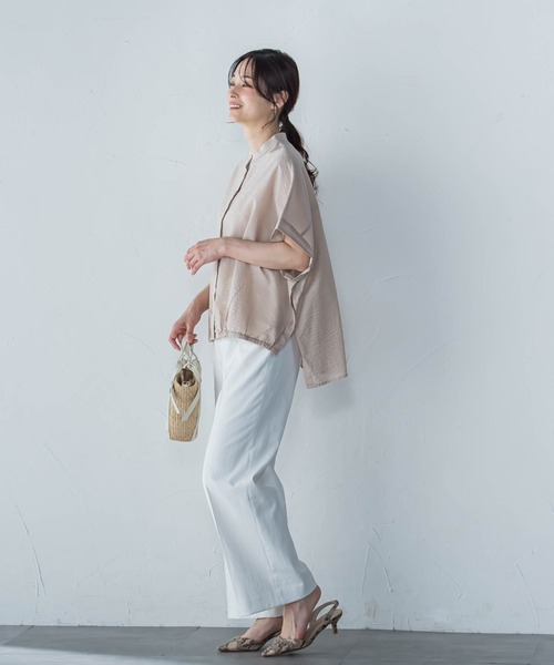 LAUTREAMONT(ロートレアモン)の「【WEB限定】バンドカラーブラウス≪手洗い可能≫(シャツ/ブラウス・レディース・ブラック/ホワイト/ベージュ・9号)」の11枚目の写真
