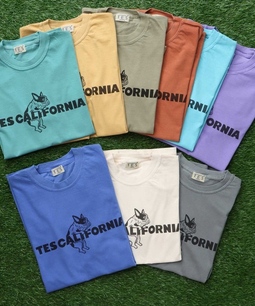 The Endless Summer(エンドレスサマー)の「【WEB / FLAG SHOP限定】TES CALIFORNIA PIGMENT DYE T-SHIRT /ピグメント・半袖T(Tシャツ/カットソー・メンズ・アイボリー/カーキ/スカイブルー/グレー/ブルー/グリーン/オレンジ/マスタード/パープル・SMALL/MEDIUM/LARGE/X-LARGE)」の10枚目の写真