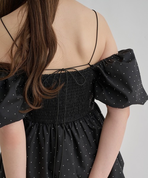 Ambre Neige（アンブルネージュ）の「3way balloon stone tunic / 3wayバルーンストーンチュニック（シャツ/ブラウス・レディース・ブラック/オフホワイト/チャコールグレー・FREE）」の22枚目の写真