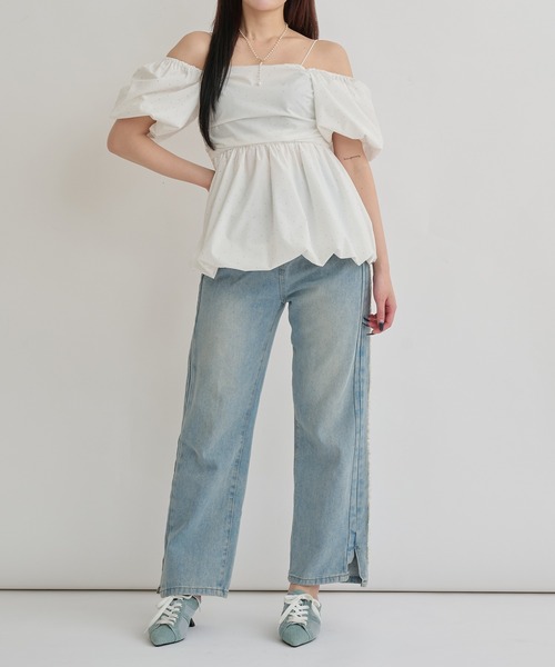 Ambre Neige（アンブルネージュ）の「3way balloon stone tunic / 3wayバルーンストーンチュニック（シャツ/ブラウス・レディース・ブラック/オフホワイト/チャコールグレー・FREE）」の11枚目の写真