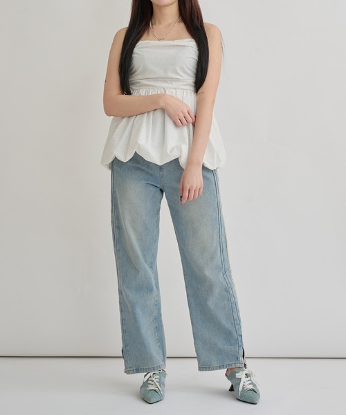 Ambre Neige（アンブルネージュ）の「3way balloon stone tunic / 3wayバルーンストーンチュニック（シャツ/ブラウス・レディース・ブラック/オフホワイト/チャコールグレー・FREE）」の16枚目の写真