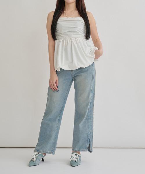 Ambre Neige（アンブルネージュ）の「3way balloon stone tunic / 3wayバルーンストーンチュニック（シャツ/ブラウス・レディース・ブラック/オフホワイト/チャコールグレー・FREE）」の17枚目の写真