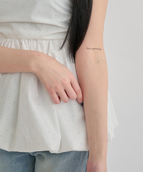 Ambre Neige（アンブルネージュ）の「3way balloon stone tunic / 3wayバルーンストーンチュニック（シャツ/ブラウス・レディース・ブラック/オフホワイト/チャコールグレー・FREE）」の15枚目の写真