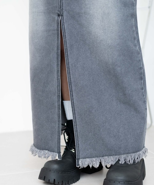 WEGO（ウィゴー）の「WEGO/フリンジロングスリットデニムスカート（デニムスカート・レディース・コバルトブルー/ブラック系3・FREE）」の7枚目の写真
