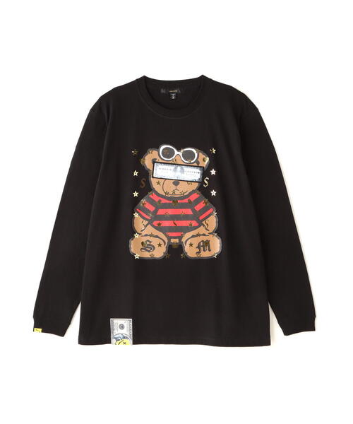 M.S.C、STUD MUFFIN 長袖カットソー STUD MUFFIN/スタッドマフィン/Bear シークイン L/S Tee（T