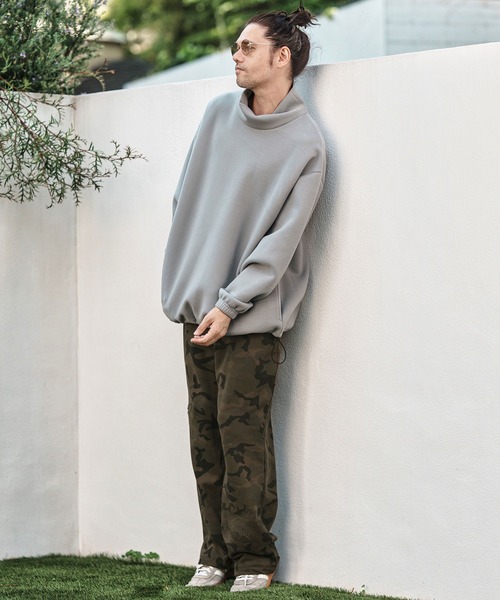 CAMBIO(カンビオ)の「mp13791- Used Like Camouflage Sweat Wide Straight Pants カモフラージュ柄スウェットパンツ(スウェットパンツ・メンズ・カーキ・S/M/L)」の8枚目の写真