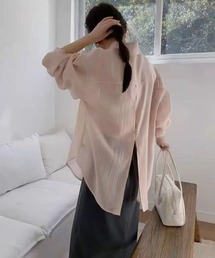 バックスリットオーバーサイズシアーシャツ