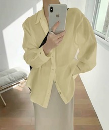 バックスリットオーバーサイズシアーシャツ
