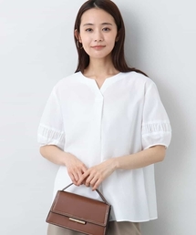 MK MICHEL KLEIN | キーネックブラウス/UVカット/接触冷感/洗える(シャツ/ブラウス)