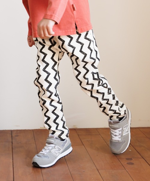 MAKE YOUR DAY（メイクユアデイ）の「3総柄リブパンツ■80～140cm（スウェットパンツ・キッズ・チャコールグレー/イエロー/ブラック・80/110/100/90/140/120/130）」の9枚目の写真