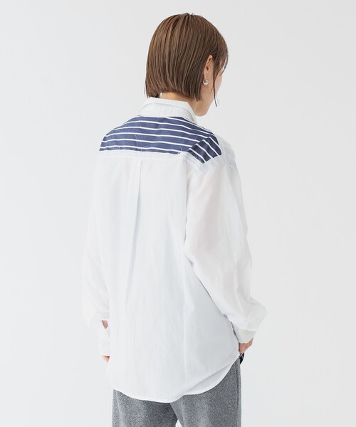 セール】maturely / ストライプ アンド ソリッド カットオフ ロング