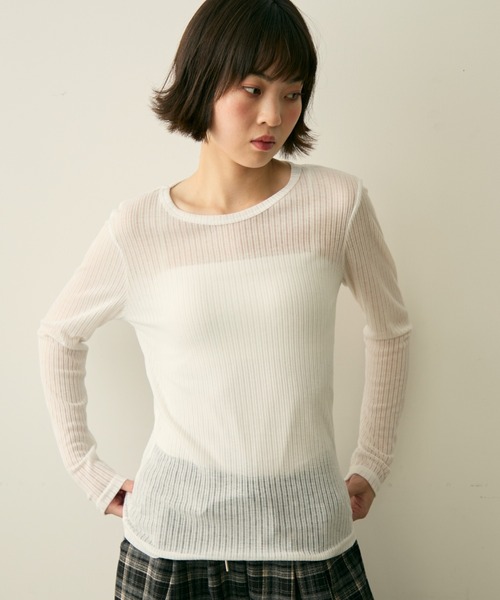 full/fill.(フルフィル)の「リブシアーロングT(Tシャツ/カットソー・レディース・ブラック/ホワイト/イエロー・FREE)」の2枚目の写真