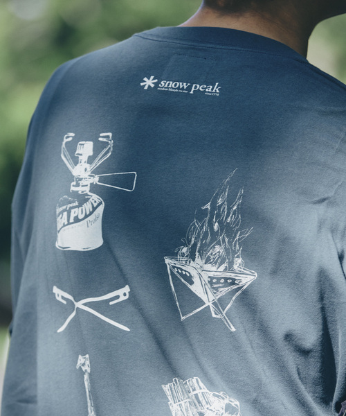 Snow Peak×TDS　スノーピーク　ガーメントダイヘビーウェイトTシャツ SNOW PEAK / スノーピーク 別注 ”GEAR” プリントTシャツ（T