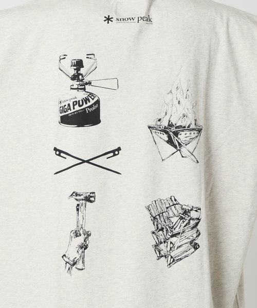 Snow Peak(スノーピーク)の「SNOW PEAK / スノーピーク 別注 ”GEAR” プリントTシャツ(Tシャツ/カットソー・メンズ・ブルー/ブラック系その他/アイボリー/ブラウン・SMALL/LARGE/MEDIUM)」の6枚目の写真