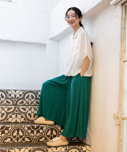 niko and...（ニコアンド）の「開襟ドロストシャツ（シャツ/ブラウス・レディース・オフホワイト/イエロー/ブラック・LARGE/MEDIUM）」の18枚目の写真