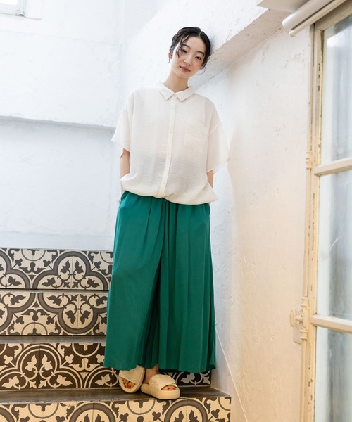 niko and...（ニコアンド）の「開襟ドロストシャツ（シャツ/ブラウス・レディース・オフホワイト/イエロー/ブラック・LARGE/MEDIUM）」の19枚目の写真