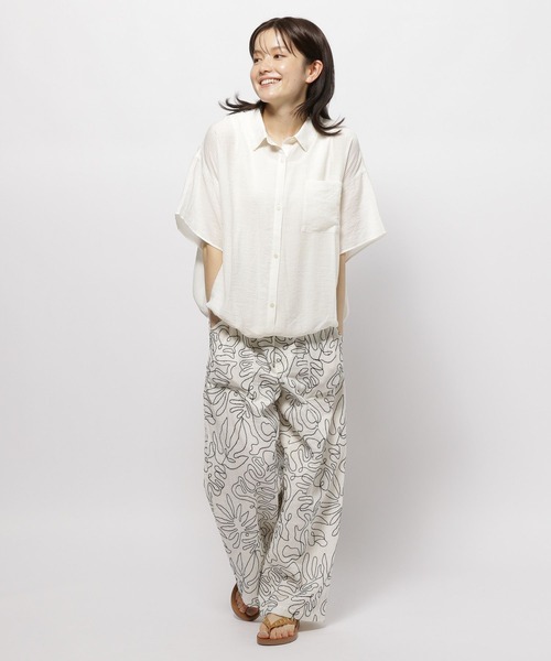 niko and...（ニコアンド）の「開襟ドロストシャツ（シャツ/ブラウス・レディース・オフホワイト/イエロー/ブラック・LARGE/MEDIUM）」の21枚目の写真