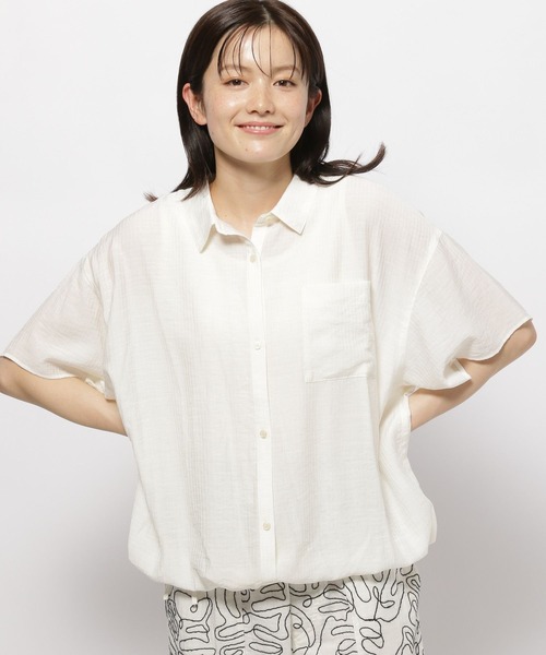 niko and...（ニコアンド）の「開襟ドロストシャツ（シャツ/ブラウス・レディース・オフホワイト/イエロー/ブラック・LARGE/MEDIUM）」の14枚目の写真