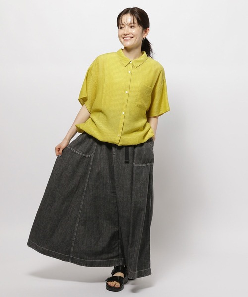 niko and...（ニコアンド）の「開襟ドロストシャツ（シャツ/ブラウス・レディース・オフホワイト/イエロー/ブラック・LARGE/MEDIUM）」の9枚目の写真