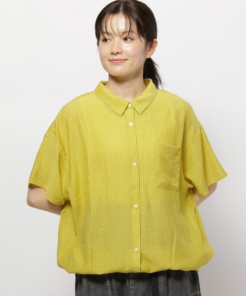 niko and...（ニコアンド）の「開襟ドロストシャツ（シャツ/ブラウス・レディース・オフホワイト/イエロー/ブラック・LARGE/MEDIUM）」の5枚目の写真