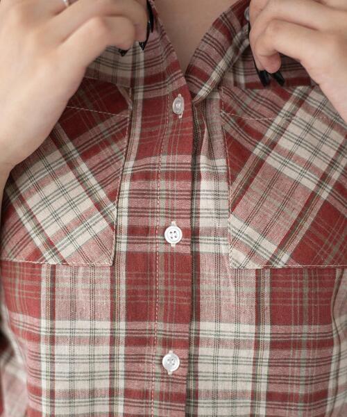 WEGO（ウィゴー）の「WEGO/フードチェックコンパクトシャツ（シャツ/ブラウス・レディース・ブルー系その他2/レッド系その他2・FREE）」の18枚目の写真