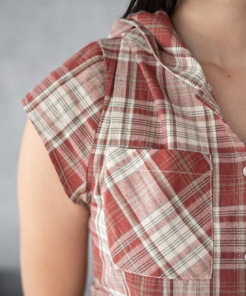 WEGO（ウィゴー）の「WEGO/フードチェックコンパクトシャツ（シャツ/ブラウス・レディース・ブルー系その他2/レッド系その他2・FREE）」の17枚目の写真