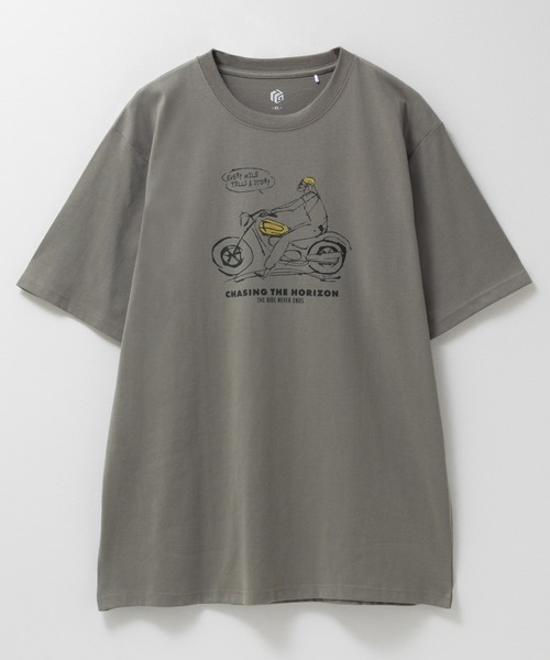 Mac-House（マックハウス）の「T-GRAPHICS エモラインアートプリント半袖Ｔシャツ（Tシャツ/カットソー・メンズ・グリーン/ブラック/オフホワイト/ベージュ系/オリーブ・M/L/S/XL）」の22枚目の写真