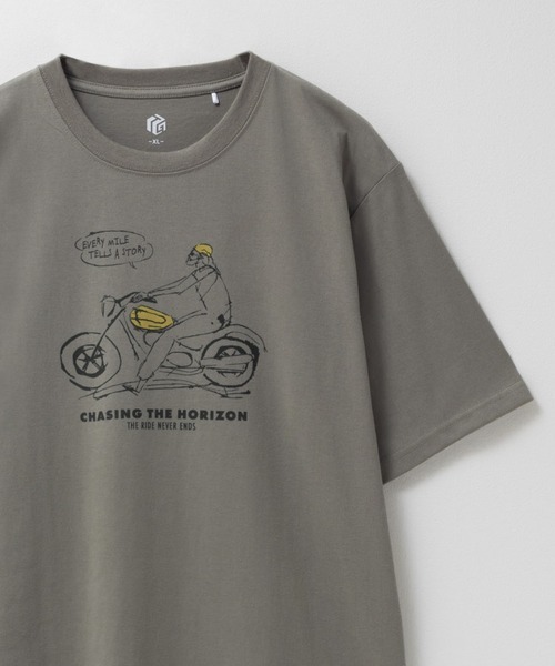 Mac-House（マックハウス）の「T-GRAPHICS エモラインアートプリント半袖Ｔシャツ（Tシャツ/カットソー・メンズ・グリーン/ブラック/オフホワイト/ベージュ系/オリーブ・M/L/S/XL）」の21枚目の写真
