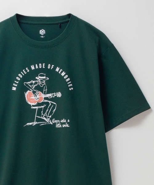 Mac-House（マックハウス）の「T-GRAPHICS エモラインアートプリント半袖Ｔシャツ（Tシャツ/カットソー・メンズ・グリーン/ブラック/オフホワイト/ベージュ系/オリーブ・M/L/S/XL）」の5枚目の写真