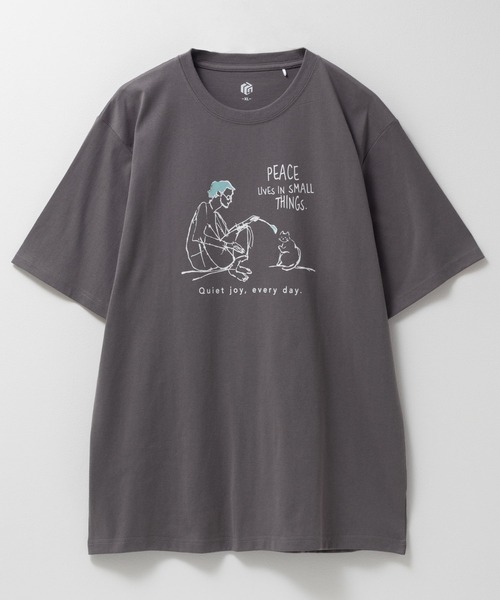 Mac-House（マックハウス）の「T-GRAPHICS エモラインアートプリント半袖Ｔシャツ（Tシャツ/カットソー・メンズ・グリーン/ブラック/オフホワイト/ベージュ系/オリーブ・M/L/S/XL）」の12枚目の写真