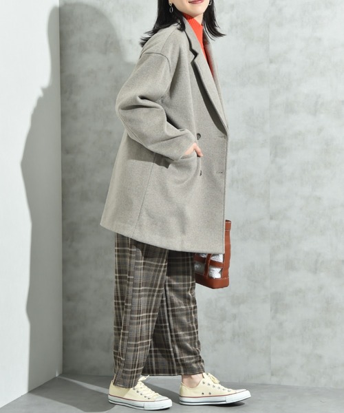 INTERPLANET（インタープラネット）の「ニットビーバーピーコート（その他アウター・レディース・グレイッシュベージュ/モカ/グレー・FREE）」の14枚目の写真