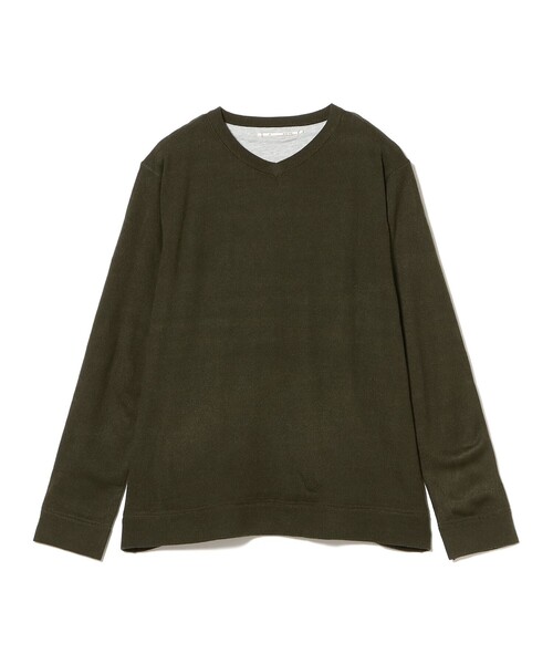 BEAMS PLUS（ビームスプラス）の「【別注】dip / 2Layer V Neck Knit（ニット/セーター・メンズ・ブラック/グレー/オリーブ・S/M/L/XL）」の3枚目の写真