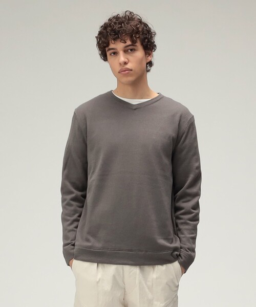 BEAMS PLUS（ビームスプラス）の「【別注】dip / 2Layer V Neck Knit（ニット/セーター・メンズ・ブラック/グレー/オリーブ・S/M/L/XL）」の7枚目の写真