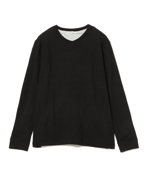 BEAMS PLUS（ビームスプラス）の「【別注】dip / 2Layer V Neck Knit（ニット/セーター・メンズ・ブラック/グレー/オリーブ・S/M/L/XL）」の15枚目の写真