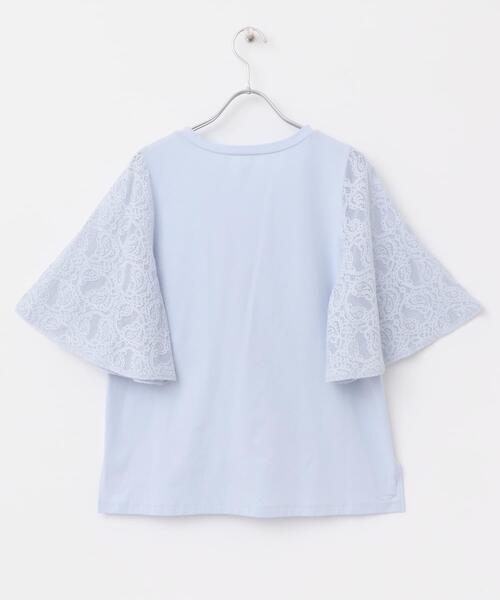 URBAN RESEARCH ROSSO WOMEN（アーバンリサーチ　ロッソ）の「『WEB限定』ペイズリーレースフレアスリーブプルオーバー（Tシャツ/カットソー・レディース・ブラック/オフホワイト/ブルー系その他・FREE）」の15枚目の写真