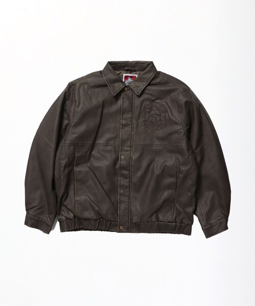 BEN DAVIS（ベンデイビス）】REMOVAL BOA COLLAR FAUX LEATHER JACKET