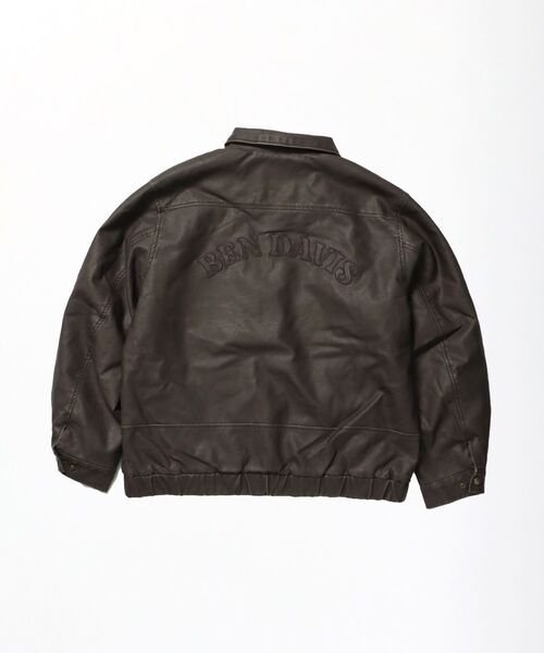 BEN DAVIS（ベンデイビス）】REMOVAL BOA COLLAR FAUX LEATHER JACKET