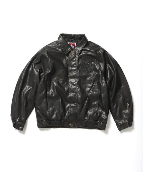 Ben Davis 黒レザージャケット BEN DAVIS（ベンデイビス）】REMOVAL BOA COLLAR FAUX LEATHER