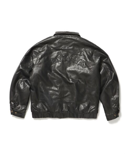 BEN DAVIS（ベンデイビス）】REMOVAL BOA COLLAR FAUX LEATHER JACKET