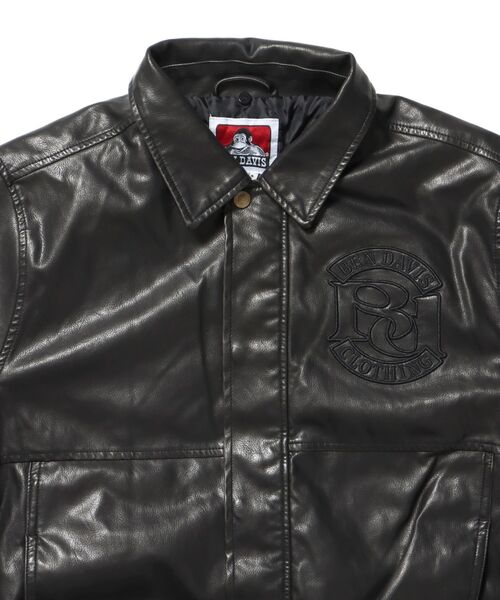 BEN DAVIS（ベンデイビス）】REMOVAL BOA COLLAR FAUX LEATHER JACKET
