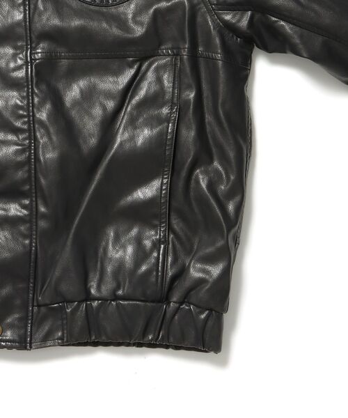 BEN DAVIS（ベンデイビス）】REMOVAL BOA COLLAR FAUX LEATHER JACKET