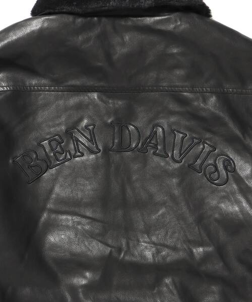 BEN DAVIS（ベンデイビス）】REMOVAL BOA COLLAR FAUX LEATHER JACKET