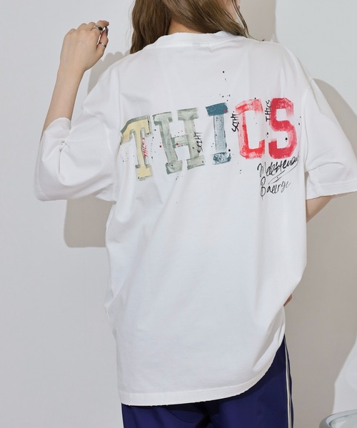 ハンドメイドあきt ABETTOR グラインダー加工手書き風「THICS」ロゴSS/T ※数量限定（T